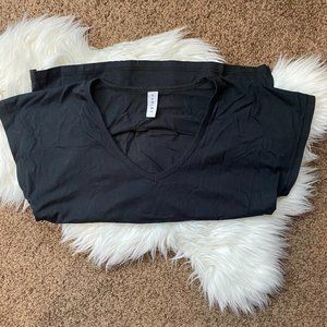 Varley Black Top Open Back V-Neck Top